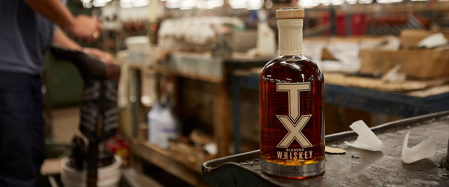 Bottle of TX Whiskey.